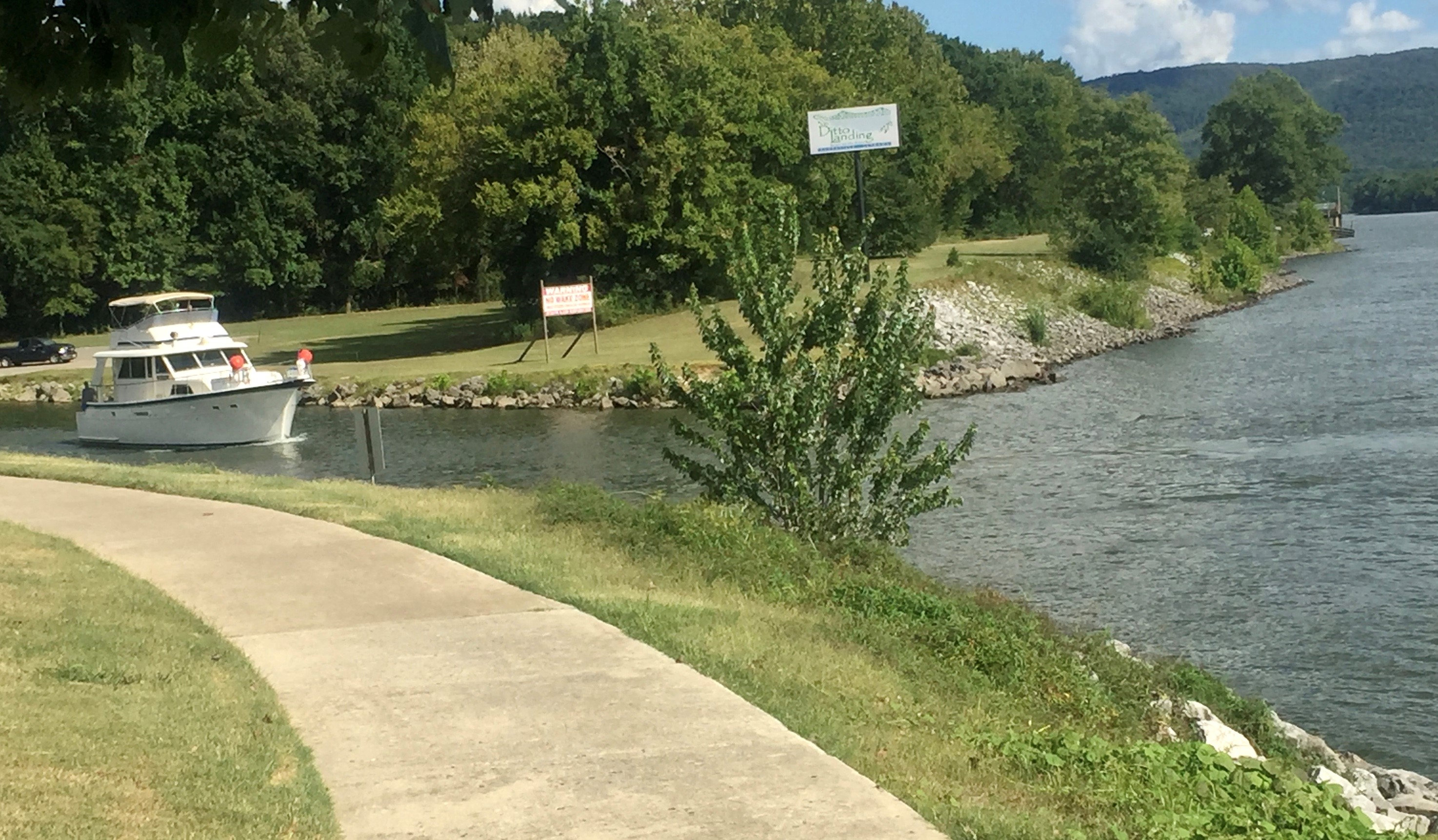 Boat On The Water At Ditto Landing
